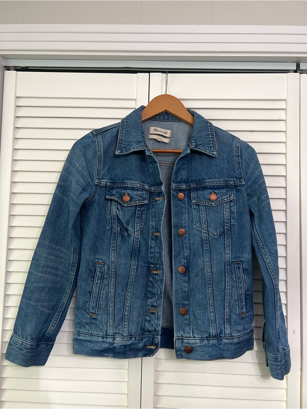 Madewell Denim Jacket Pinter Wash Blue 100% Cotton Trucker Women's XS